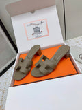 HERMES OASIS SANDAL HEEL 50MM IN TAUPE BROWN CALFSKIN