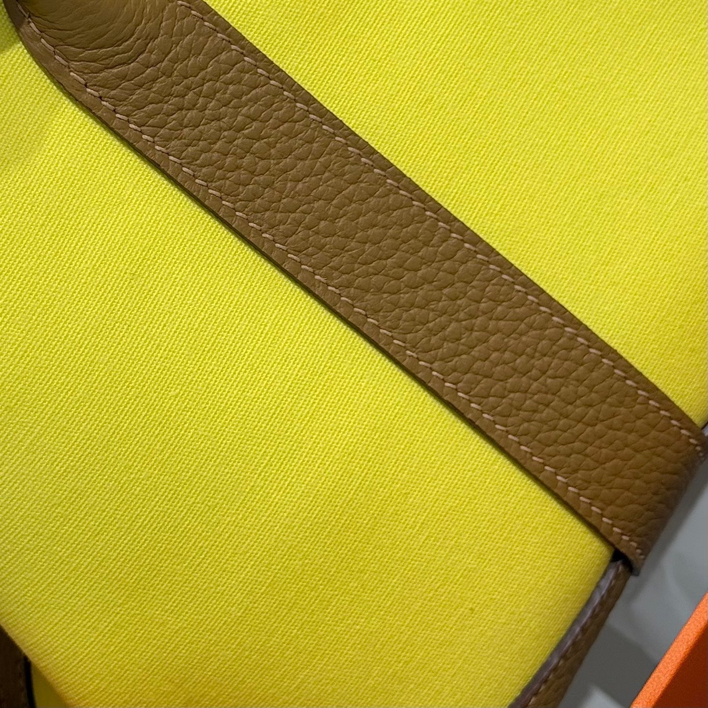 HERMES GARDEN PARTY 30CM IN YELLOW TOILETS COTTON CANVAS AND BEIGE MARFA CALFSKIN