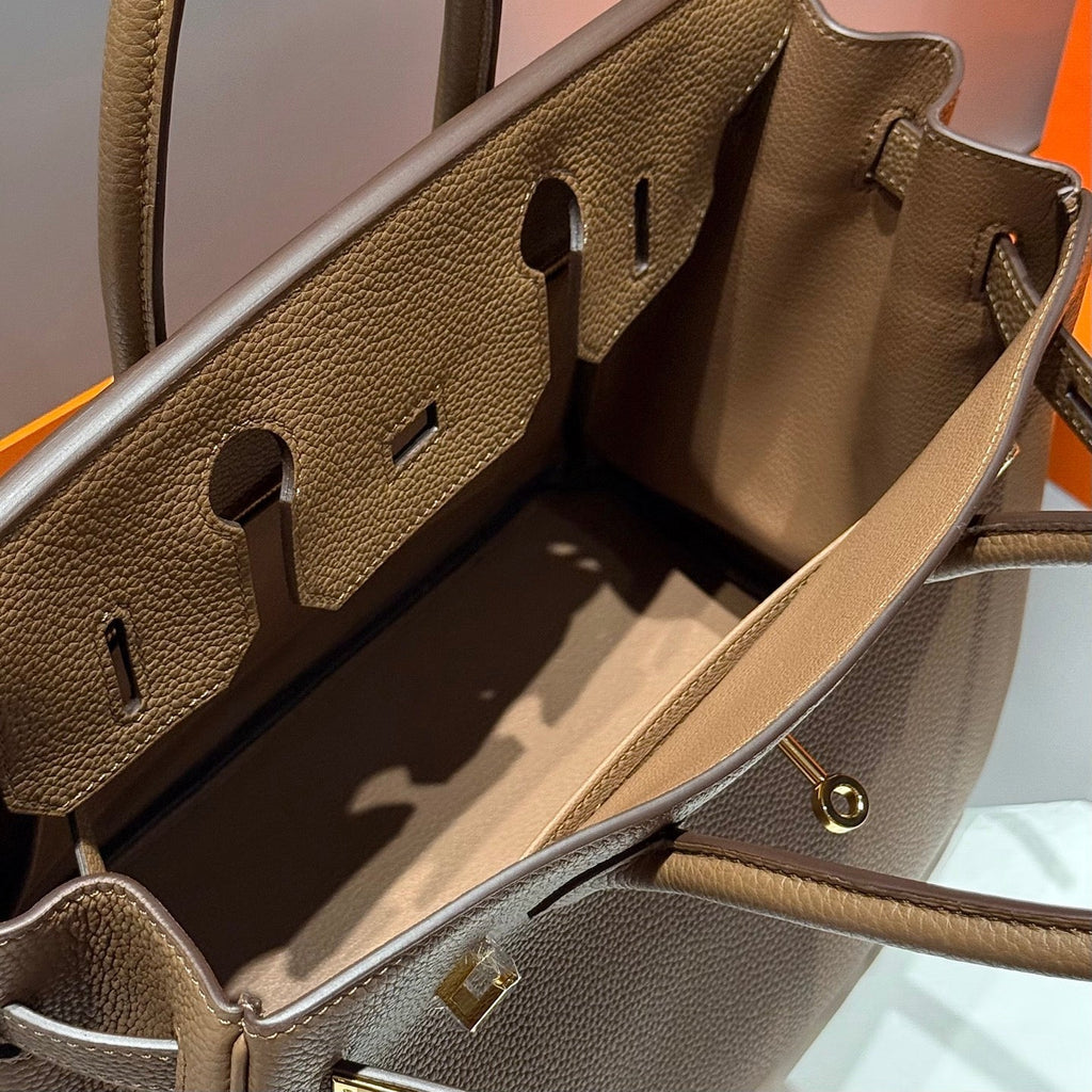 HERMES 25S  BIRKIN 30 IN COFFEE CALFSKIN GOLD HARDWARE