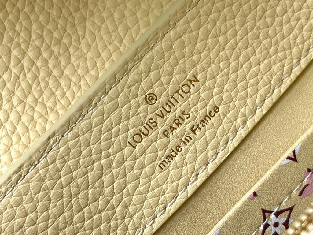 LOUIS VUITTON CAPUCINES EAST-WEST MINI 22 IN BANANA YELLOW TAURILLON GOLD HARDWARE