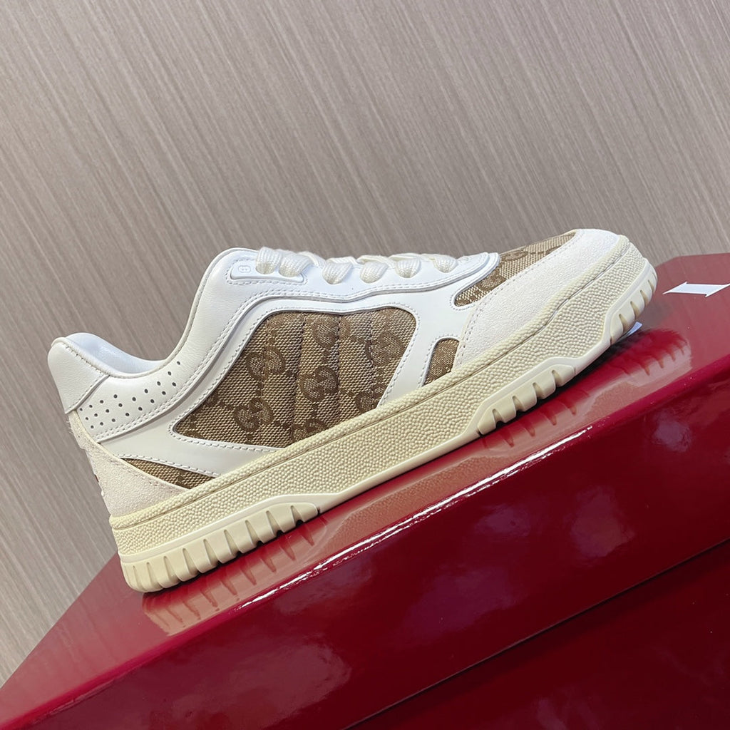 GUCCI Retro Sneakers for Couples White Brown