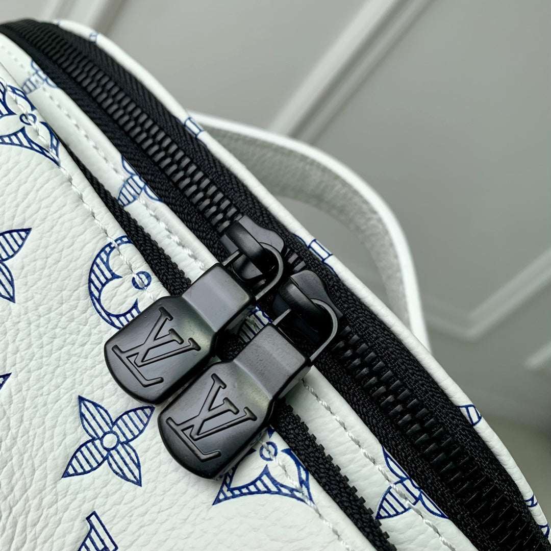 LOUIS VUITTON RUSH BUMBAG 30 IN WHITE MONOGRAM SHADOW CALFSKIN