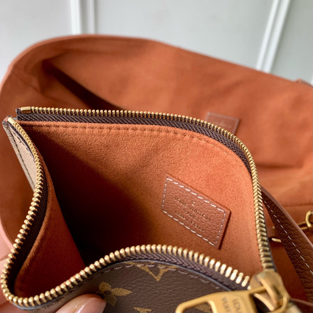LOUIS VUITTON LOW KEY CABAS MM BAG 47 IN TAWNY BROWN GRAINED CALFSKIN