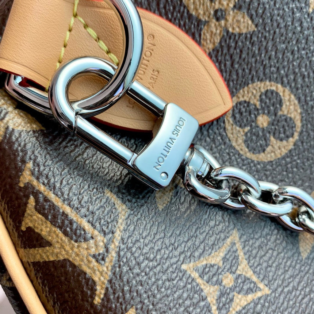 LOUIS VUITTON SPEEDY SOFT CRAFTY 30 IN BROWN LV MONOGRAM CALFSKIN RED TAG