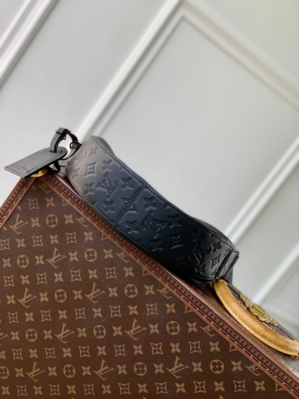 LOUIS VUITTON HAMAC BAG 28 IN BLACK MONOGRAM SHADOW