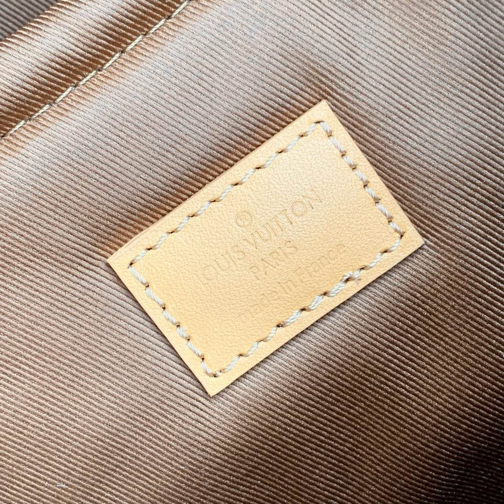 LOUIS VUITTON OUTDOOR BACKPACK 44 IN BEIGE CALFSKIN AND BROWN MONOGRAM CANVAS