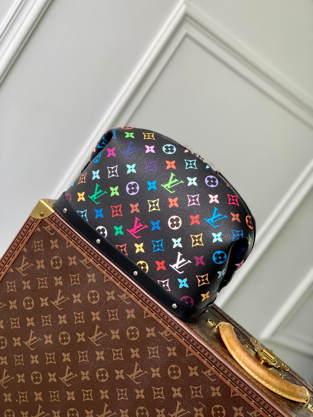 LOUIS VUITTON COSMETIC POUCH GM 27 IN COLORFUL MONOGRAM CANVAS