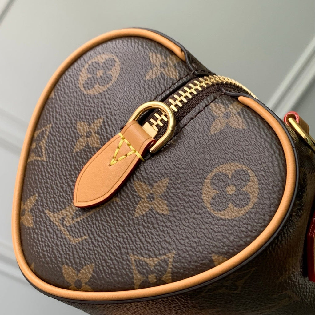 LOUIS VUITTON NANO SPEEDY DATING 18 IN BROWN COATED CANVAS GOLD HARDWARE