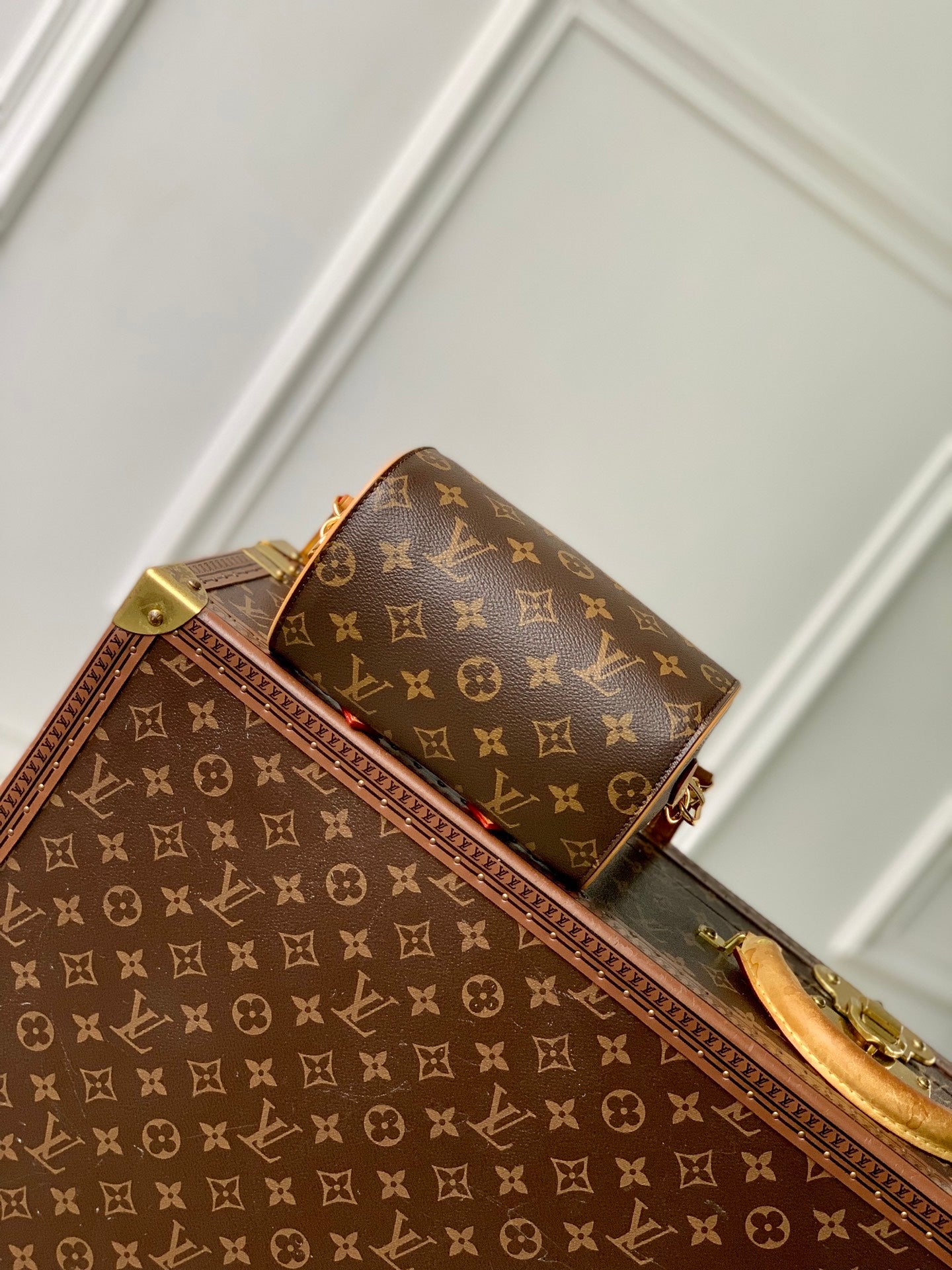 LOUIS VUITTON NANO SPEEDY DATING 18 IN BROWN COATED CANVAS GOLD HARDWARE