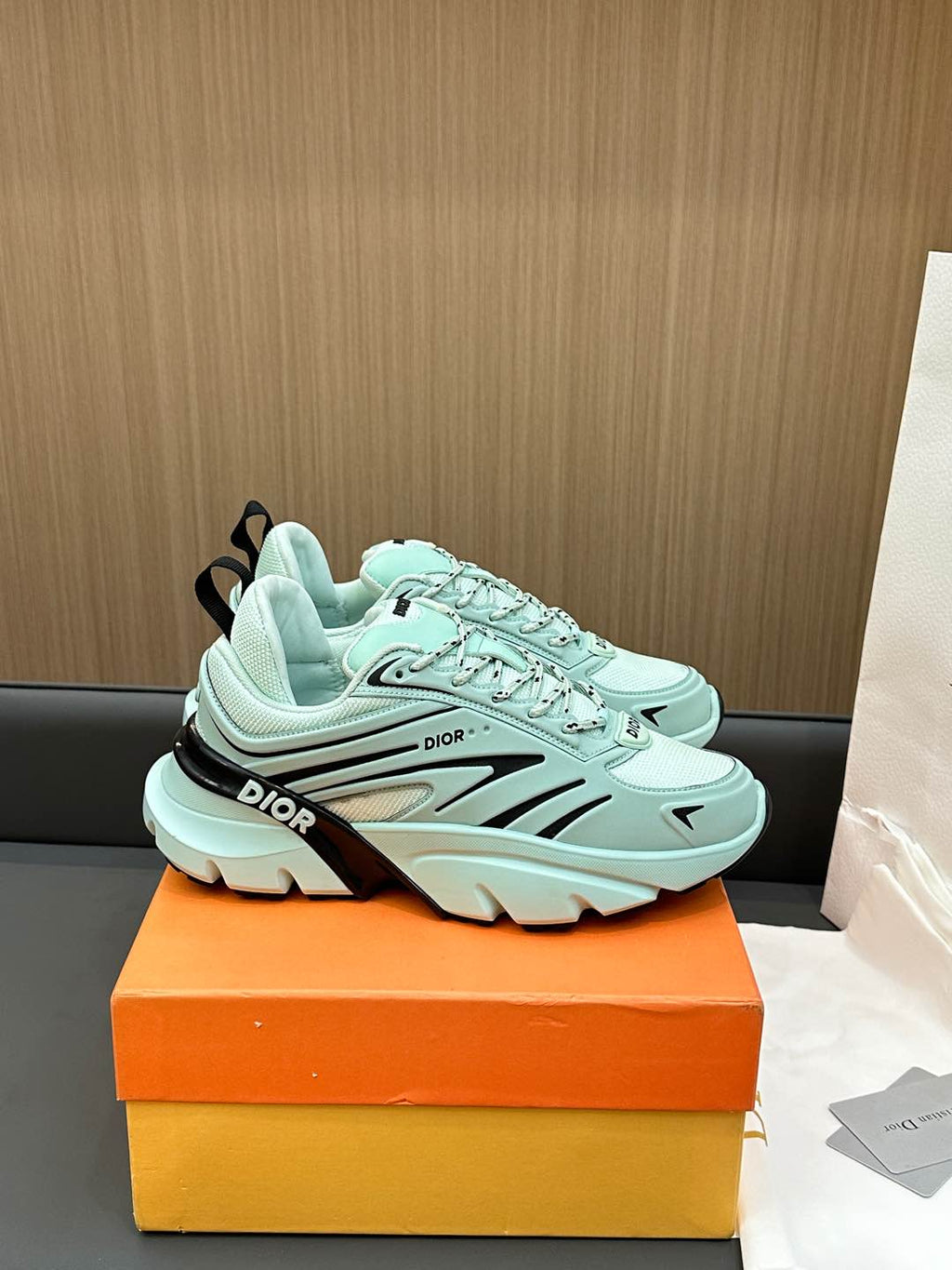 DIOR B44 BLADE SNEAKER AQUAMARINE BLUE TECHNICAL MESH AND TECHNICAL FABRIC