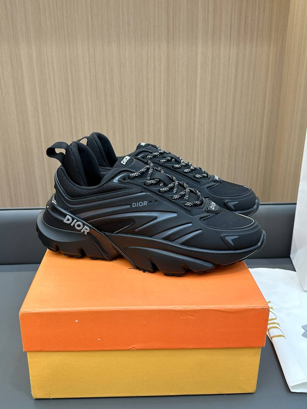 DIOR B44 BLADE SNEAKER BLACK TECHNICAL MESH AND TECHNICAL FABRIC