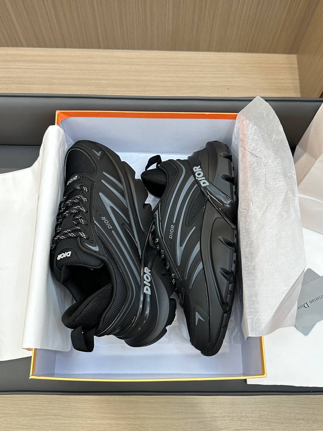 DIOR B44 BLADE SNEAKER BLACK TECHNICAL MESH AND TECHNICAL FABRIC