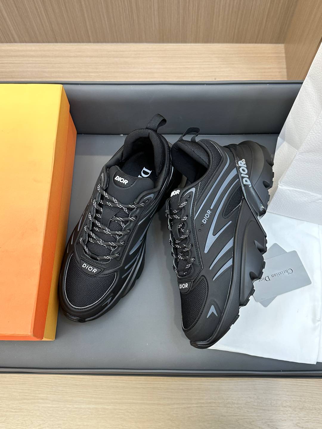 DIOR B44 BLADE SNEAKER BLACK TECHNICAL MESH AND TECHNICAL FABRIC