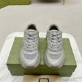 GUCCI RIPPLE TRAINER LIGHT GRAY LAMBSKIN