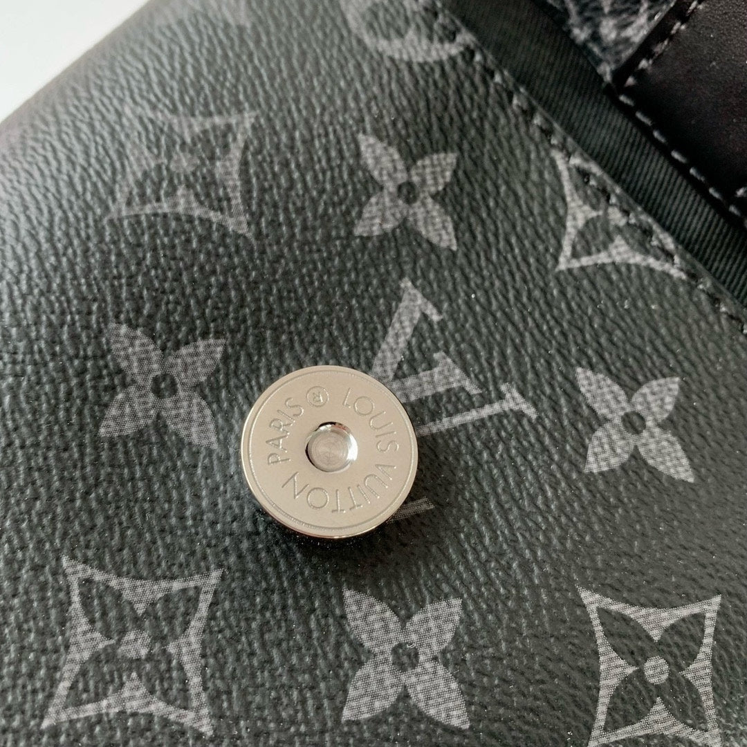 LOUIS VUITTON ENVELOPE POUCH 18 IN BLACK MONOGRAM ECLIPSE CANVAS