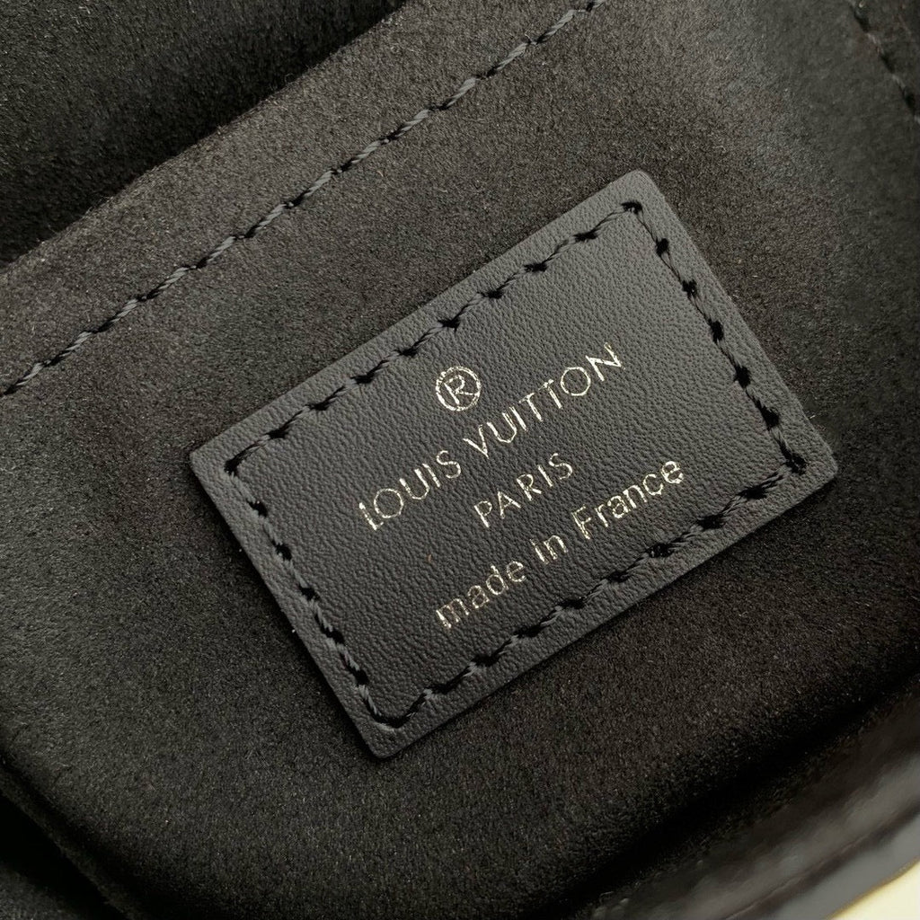 LOUIS VUITTON CAMERA BOX VIVE BAG 17 IN BLACK MONOGRAM CALFSKIN SILVER-TONE METALLIC