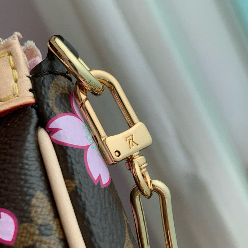 LOUIS VUITTON POCHETTE ACCESSOIRES BAG 22 IN SAKURA BROWN MONOGRAM COATED CANVAS