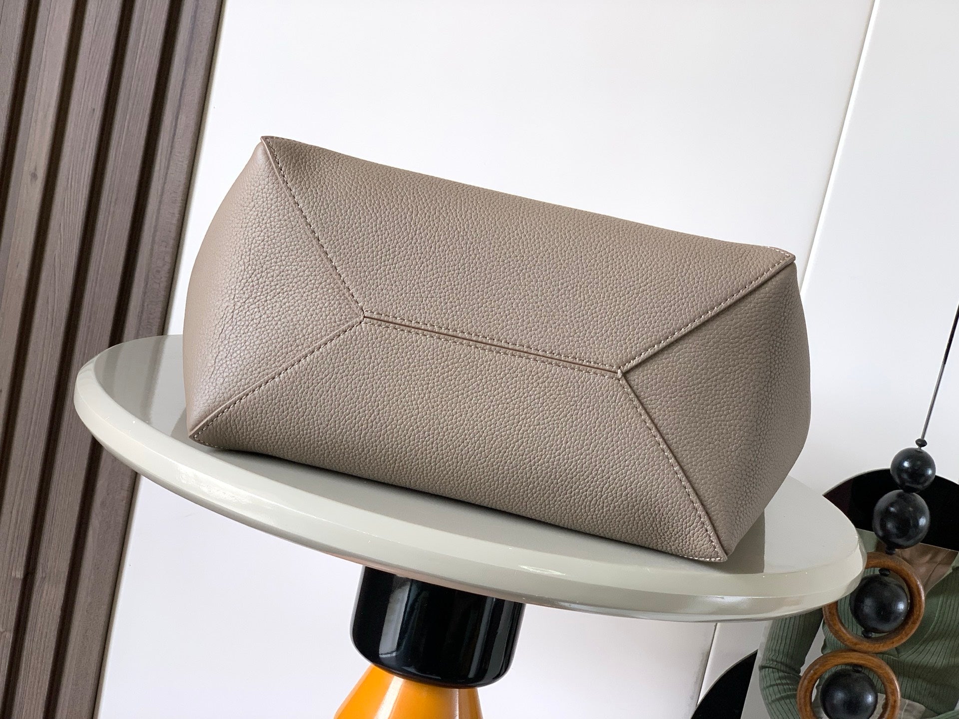 LOEWE 25S PUZZLE FOLD BAG 31 IN TAUPE NAPPA COWHIDE LEATHER
