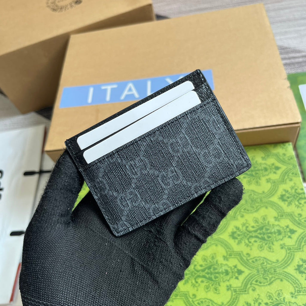 GUCCI CARD CASE 11 WITH  DETAIL BLACK CALFSKIN
