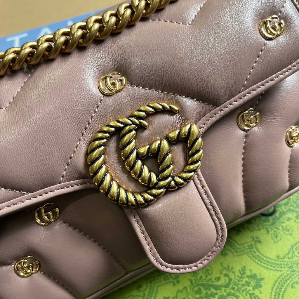 GUCCI MARMONT SMALL 22 BAG IN HOT PINK LAMBSKIN