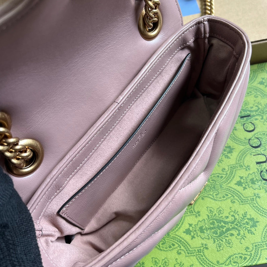 GUCCI MARMONT SMALL 22 BAG IN HOT PINK LAMBSKIN