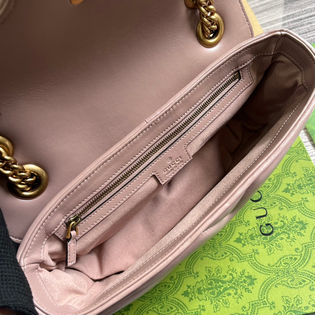 GUCCI MARMONT MEDIUM 26 BAG IN HOT PINK LAMBSKIN