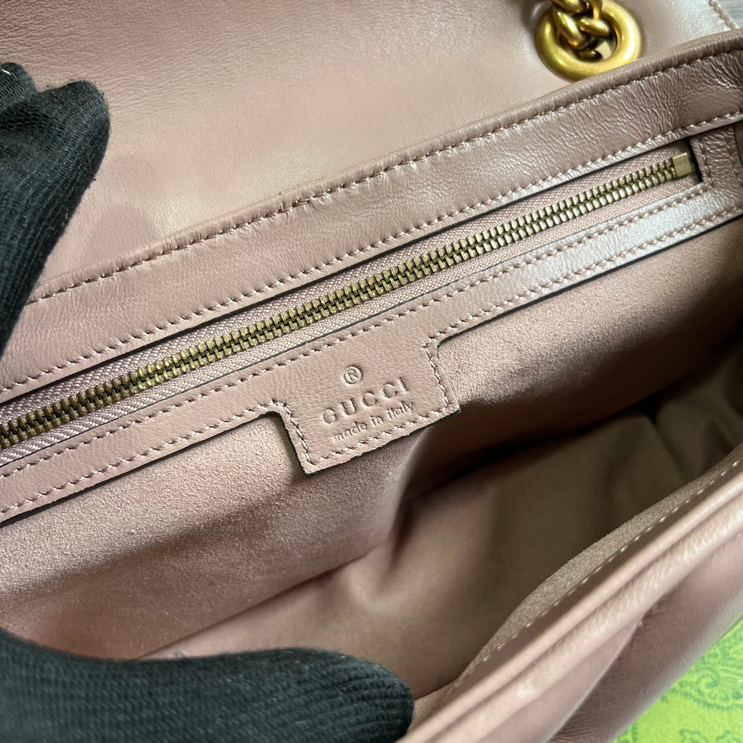 GUCCI MARMONT MEDIUM 26 BAG IN HOT PINK LAMBSKIN