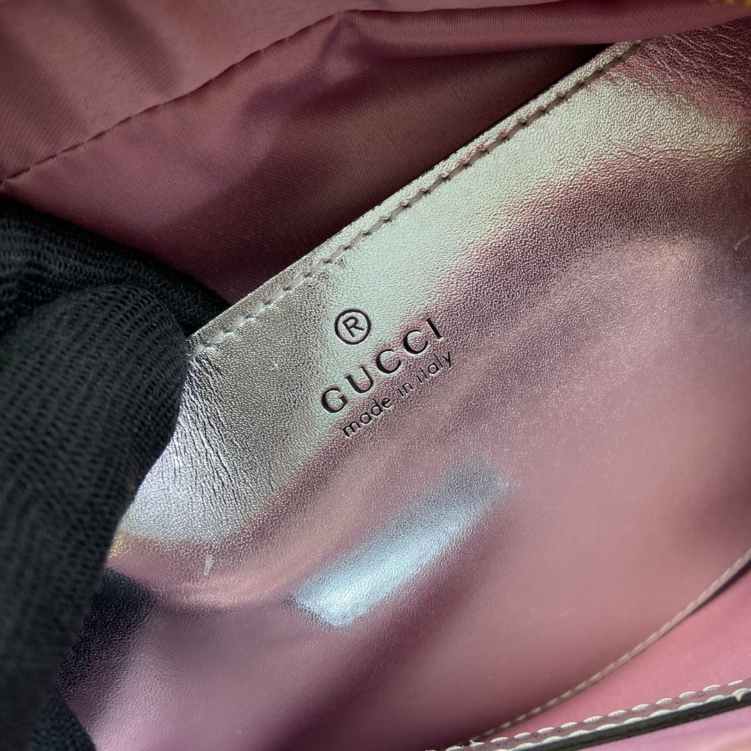 GUCCI MARMONT 24 SMALL MATELASSÉ SHOULDER BAG LIGTH PINK CALFSKIN