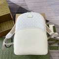 GUCCI MEDIUM 40  BACKPACK WITH TAG WHITE CALFSKIN AND CANVAS