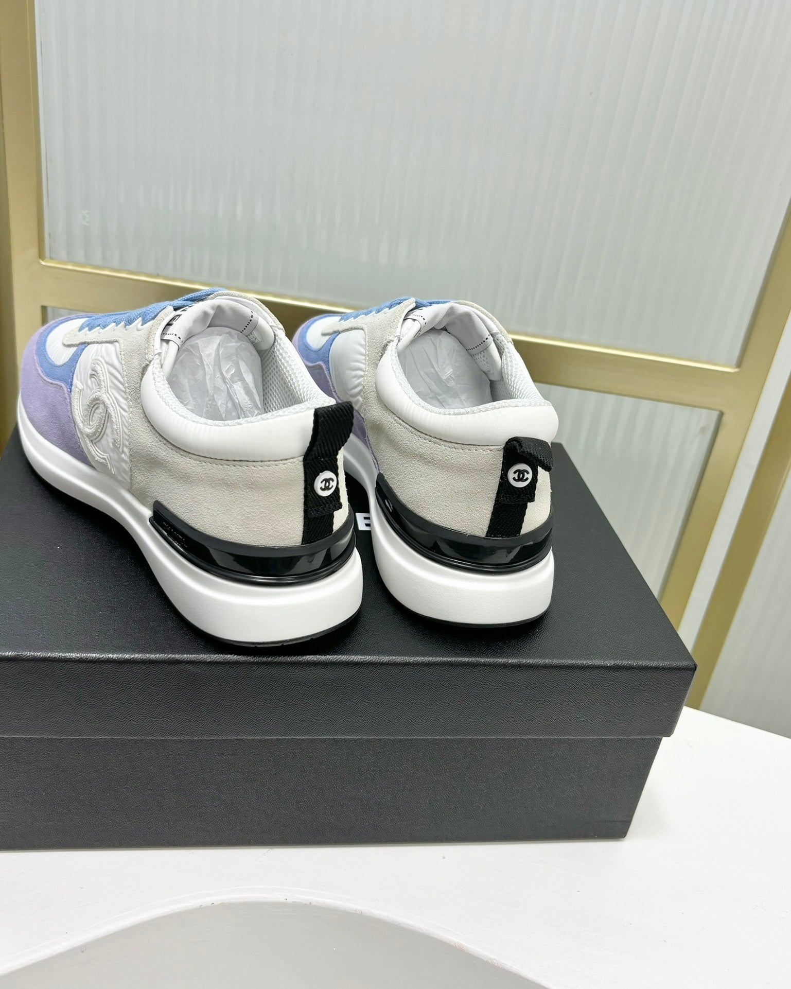 CHANEL SNEAKER IN AMETHYST PURPLE MIX GREY SUEDE
