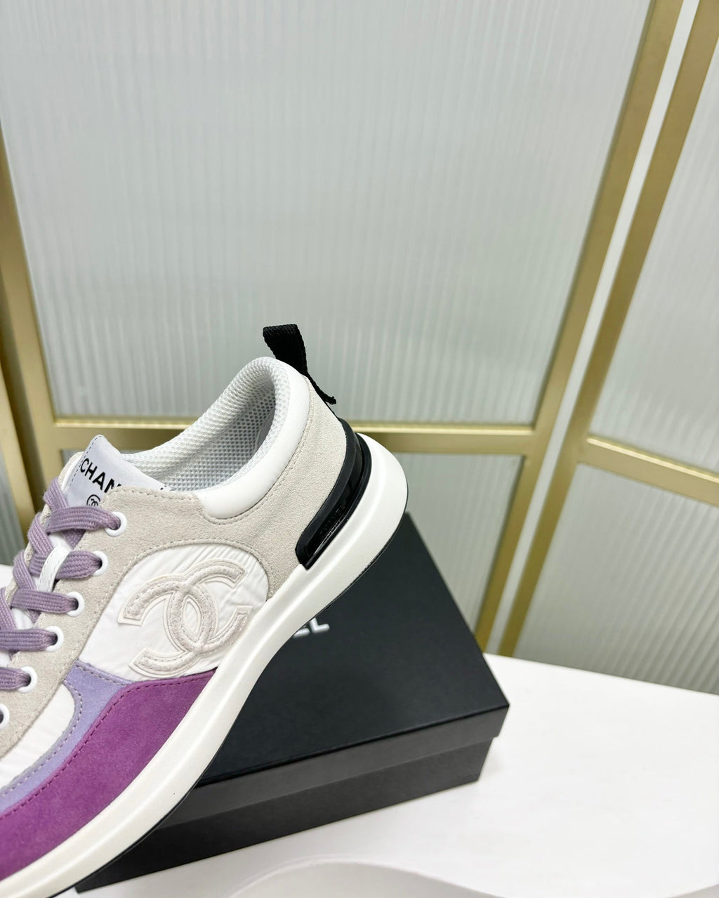 CHANEL SNEAKER IN VIOLET MIX GREY SUEDE
