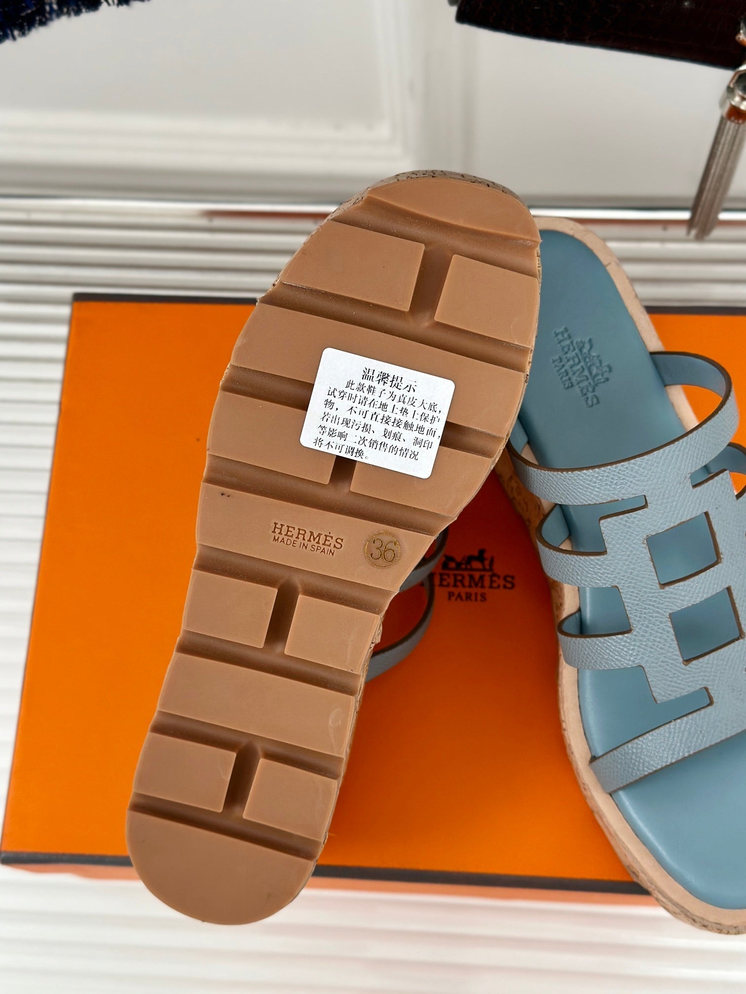 HERMES ISABELLA SANDAL SKY CALFSKIN