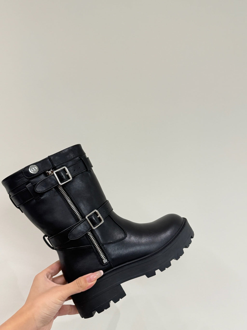 DIOR MAJOR ANKLE BOOT BLACK CALFSKIN WITH SHEARLING WOOL LINING