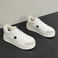 DIOR BLACK STAR SNEAKER WHITE CALFSKIN AND SUEDE CALFSKIN WITH SHEARLING LINING