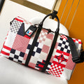 LOUIS VUITTON LV 25S SAC KEEPALL BANDOULIÈRE 50 IN MULTICOLOR CANVAS AND CALFSKIN TRIM