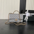 CHANEL 25S FLAP BAG 22 CM IN GREY CAVIAR WITH GOLD HARDWARE