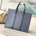 LOUIS VUITTON SAC PLAT 24H 41 IN DARK GRAY MONOGRAM ECLIPSE CANVAS