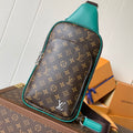LOUIS VUITTON AVENUE SLINGBAG 31 IN BROWN MIX GREEN DAMIER GRAPHITE CANVAS