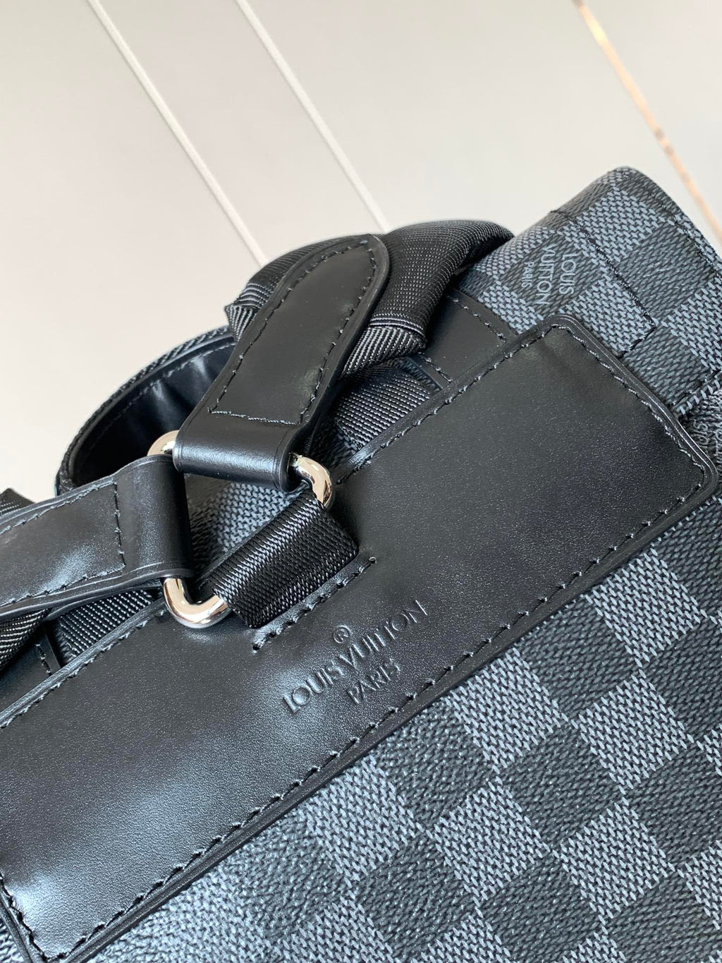 LOUIS VUITTON CHRISTOPHER MM BACKPACK 47 IN BLACK DAMIER GRAPHITE CANVAS
