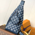 LOUIS VUITTON DUO CROSSBAG BAG 42 IN BLUE AND WHITE MONOGRAM SHADOW COWHIDE