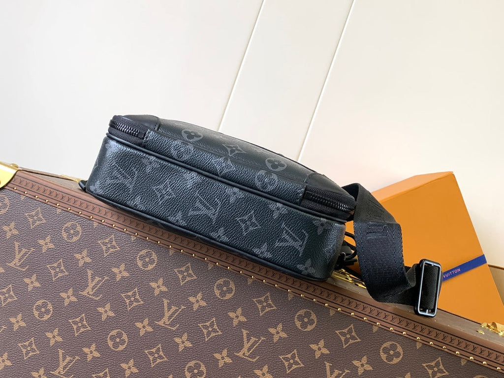 LOUIS VUITTON NANO ALPHA BAG 24 IN BLACK MONOGRAM ECLIPSE CANVAS AND COWHIDE