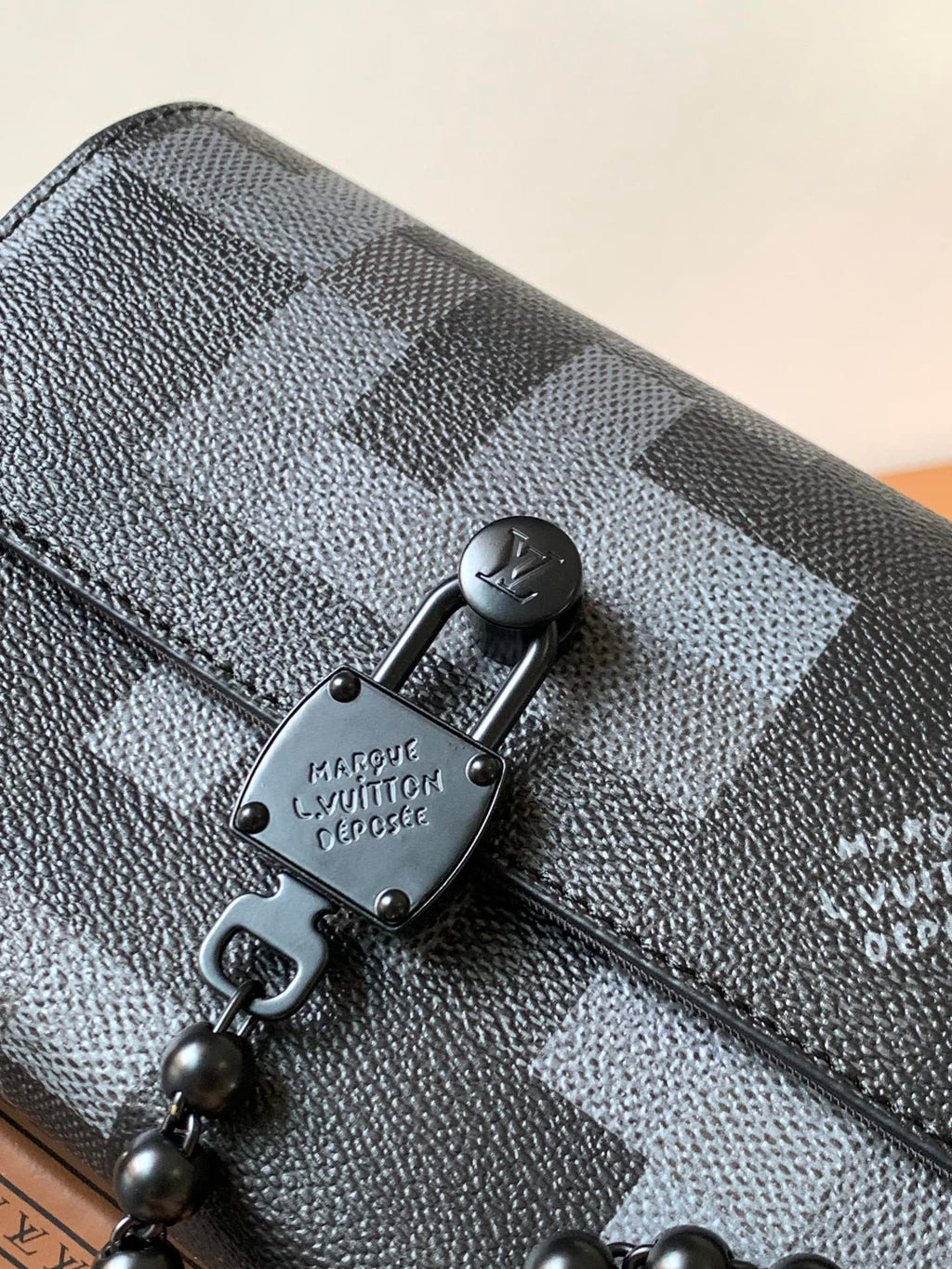 LOUIS VUITTON LV 25S STEAMER BAG 18 IN DAMOFLAGE BLACK CANVAS