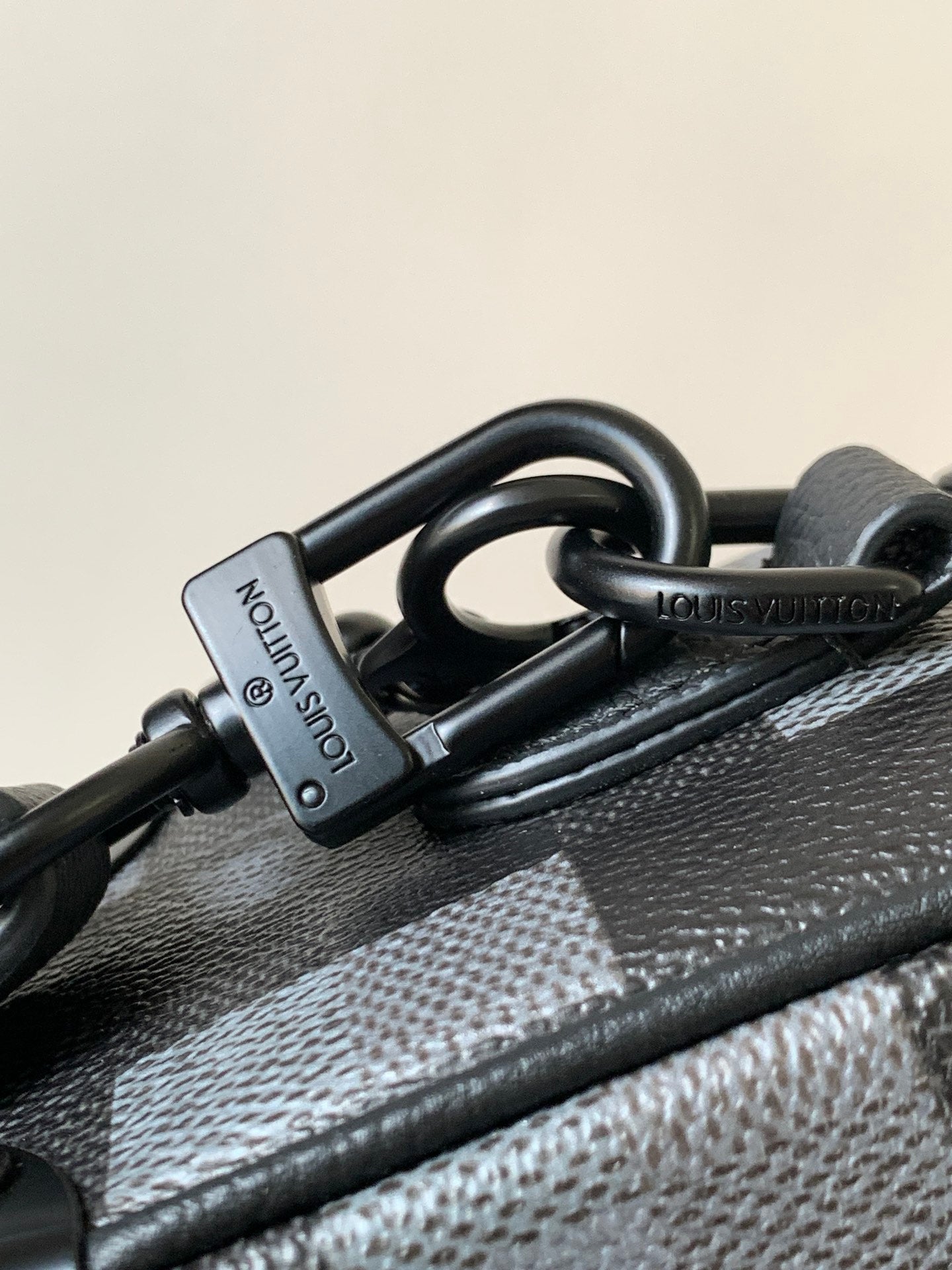 LOUIS VUITTON LV 25S MINI SOFT TRUNK BOX BAG 18 IN DAMOFLAGE BLACK CANVAS AND CALFSKIN