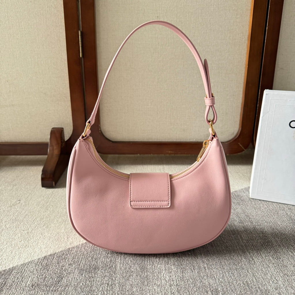 CELINE MEDIUM AVA TRIOMPHE BAG 23 IN LIGHT PINK SMOOTH CALFSKIN GOLD HARDWARE