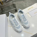 DIOR CD CHORONO SNEAKER IN WHITE AND LIGHT BLUE MESH
