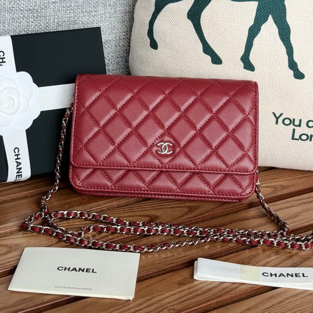 CHANEL WOC ENTRUPY 19 BAG IN CHERRY RED CALFSKIN