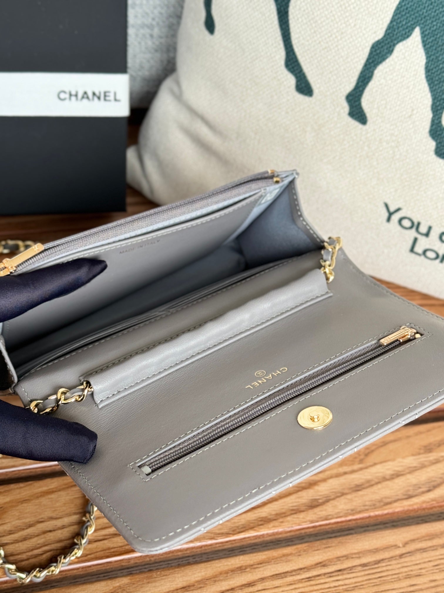 CHANEL WOC ENTRUPY 19 BAG IN SPANISH GREY CALFSKIN