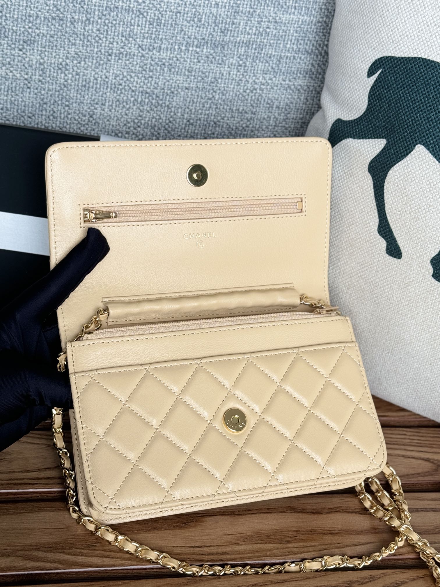 CHANEL WOC ENTRUPY 19 BAG IN DARK CREAM CALFSKIN
