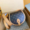 LOUIS VUITTON SADDLE BAG 18 IN BROWN MONOGRAM CANVAS AND LEATHER TRIM
