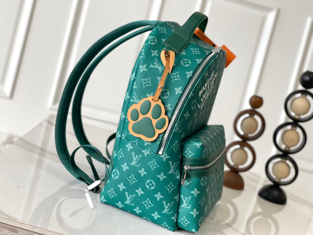 LOUIS VUITTON DISCOVERY BACKPACK 38 IN GREEN MONOGRAM HERITAGE CANVAS
